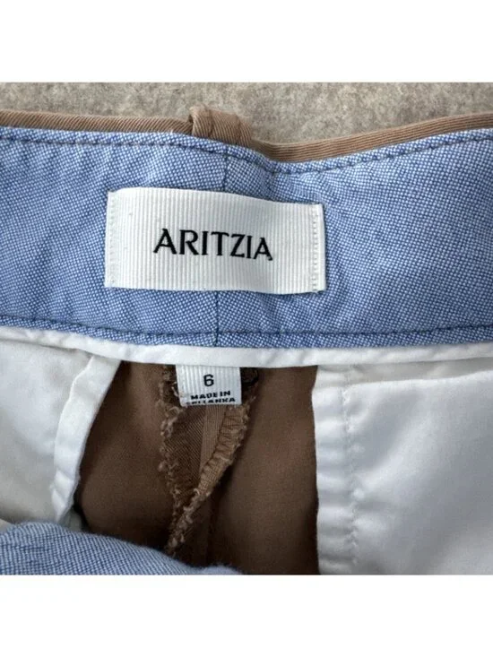 Aritzia Effortless Pant Pleated Tan Wide Leg Full Length Womens 6 - Picture 3 of 15